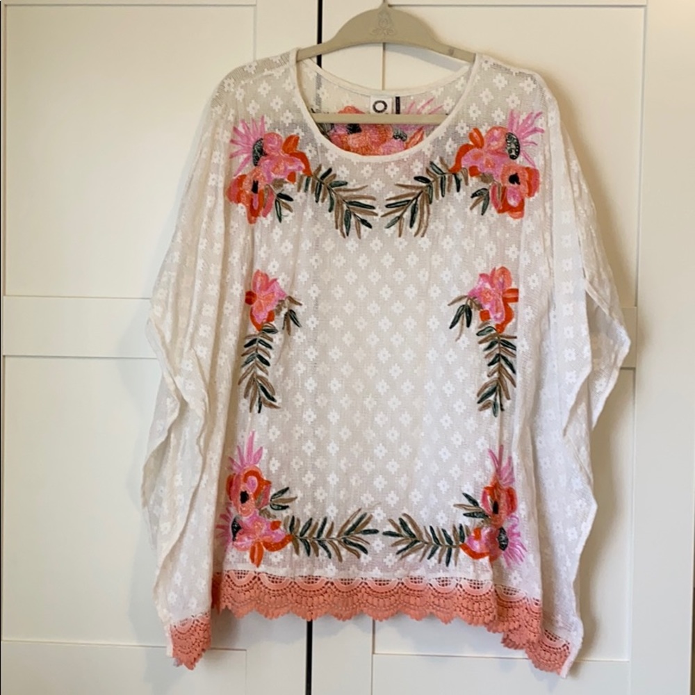 Anthropologie Crochet Poncho Top